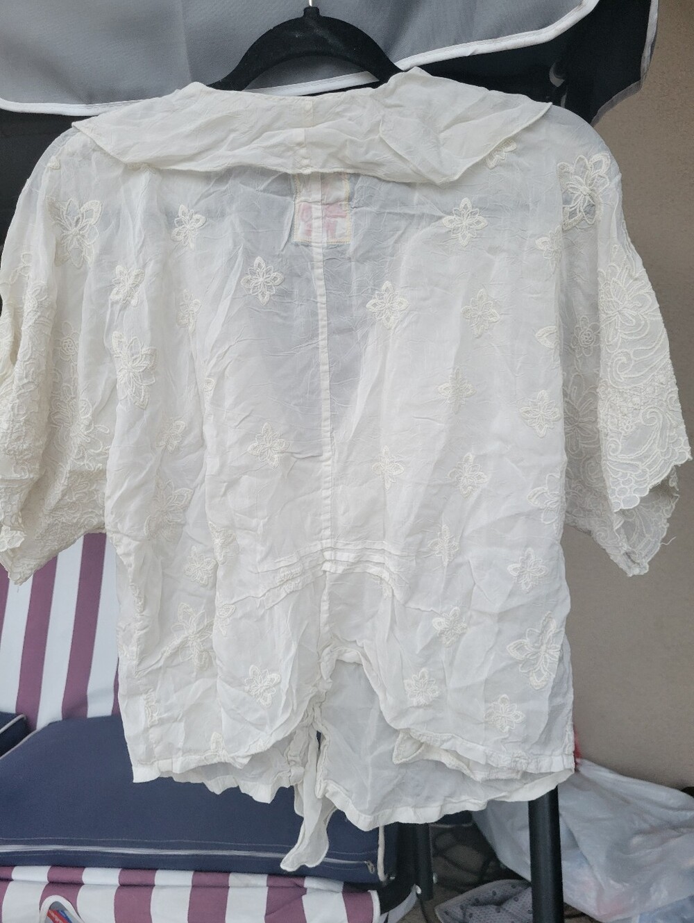 Johnny Was Embroidered Ruffle Front Top - Picture 2 of 5
